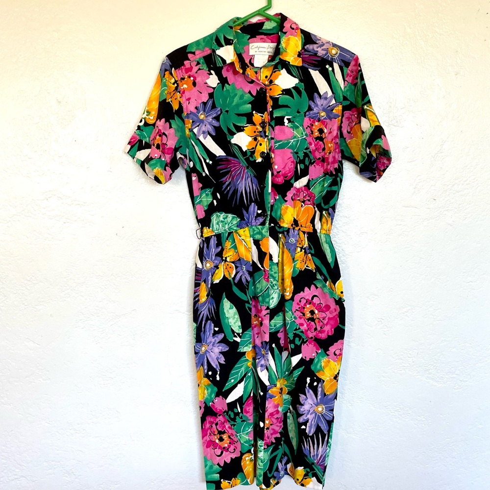 80s Tropical California Designs Dress 🌺🌿
